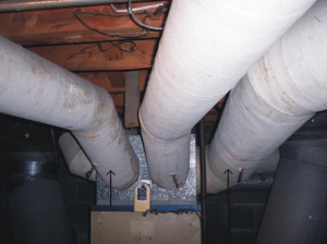 Asbestos Wrapped Duct Work